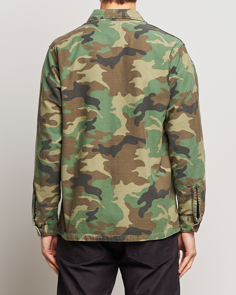 Herre | Skjorter | orSlow | Cotton Sateen US Army Overshirt Woodland Camo