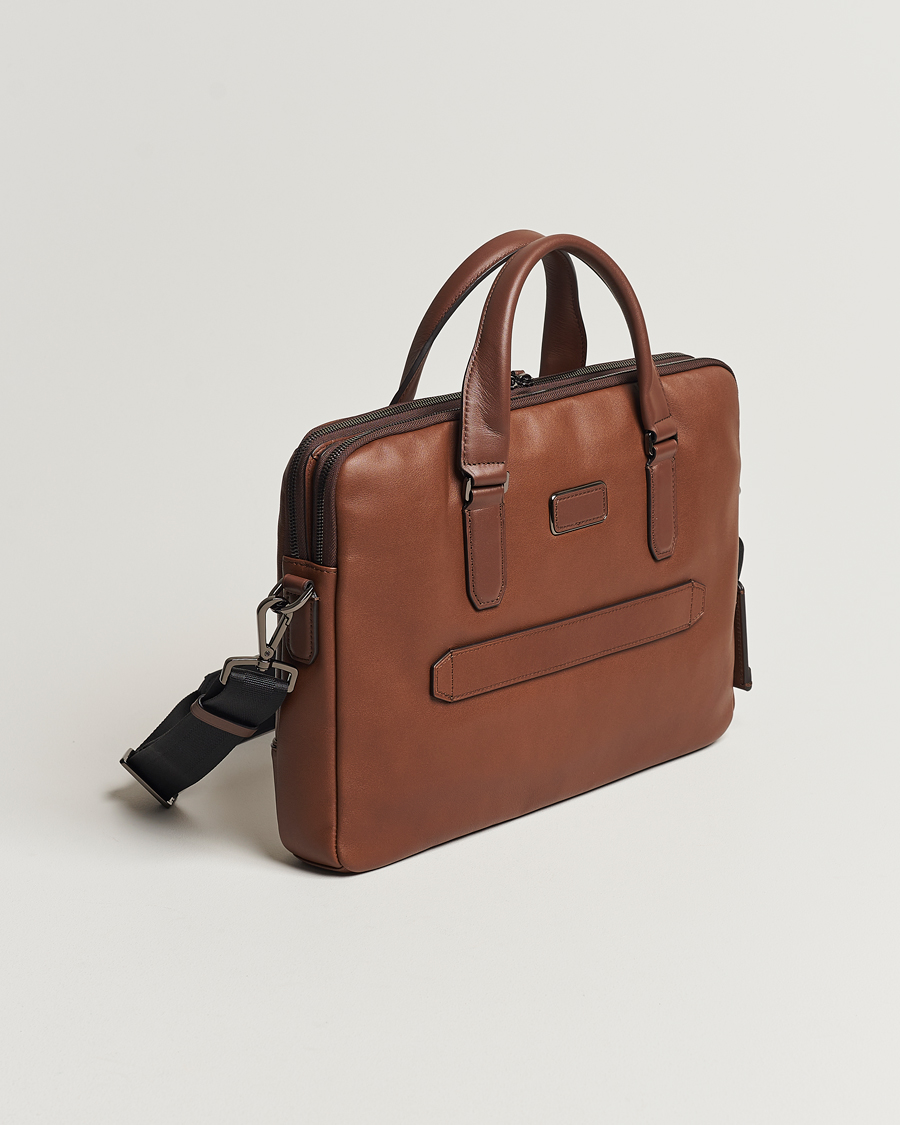 Herre | Tasker | TUMI | Harrison Sycamore Slim Leather Brief Cognac