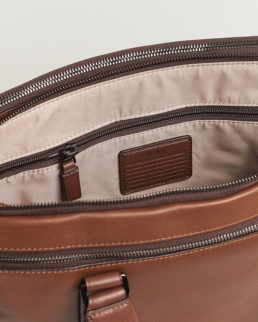 Herre | Tasker | TUMI | Harrison Sycamore Slim Leather Brief Cognac