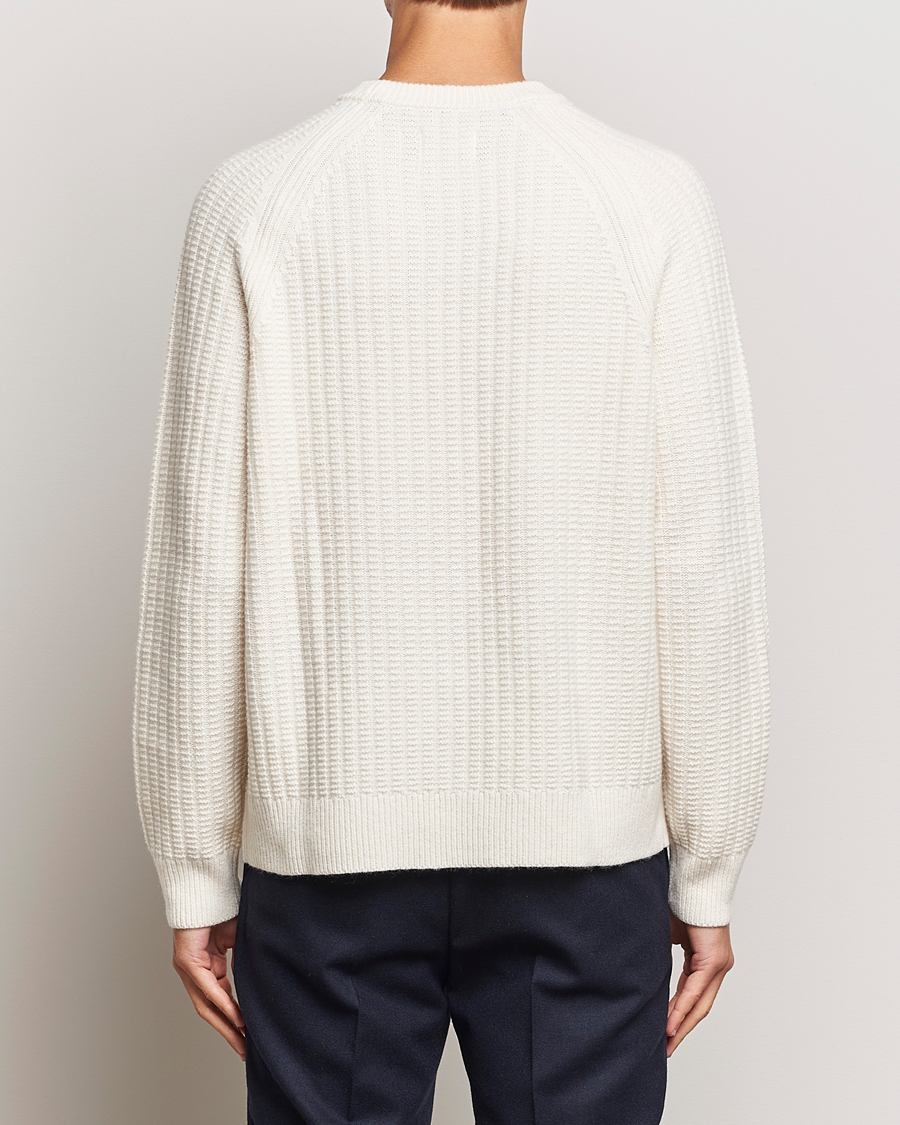 Herre | Trøjer | GANT | Textured Raglan Knitted Crew Neck Cream