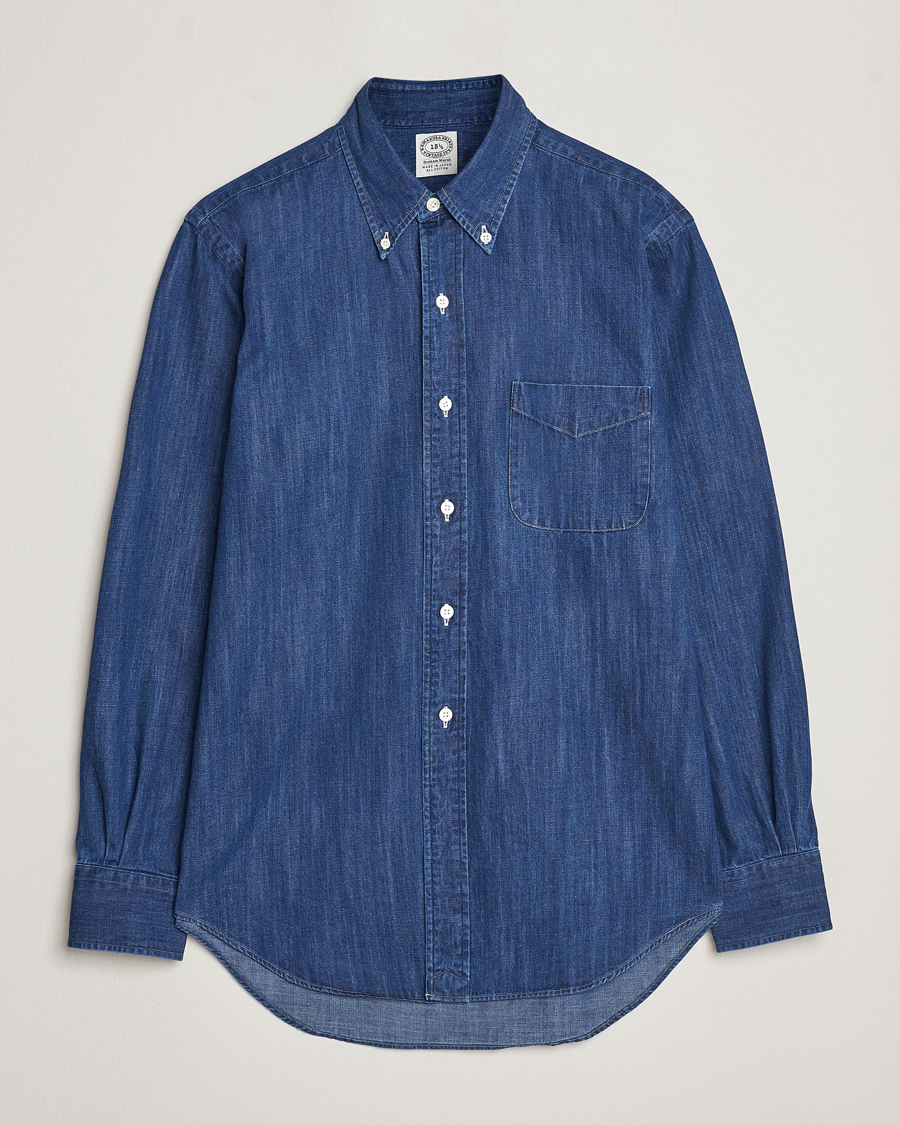 Herre | | Kamakura Shirts | Vintage Ivy Denim Button Down Shirt Dark Indigo