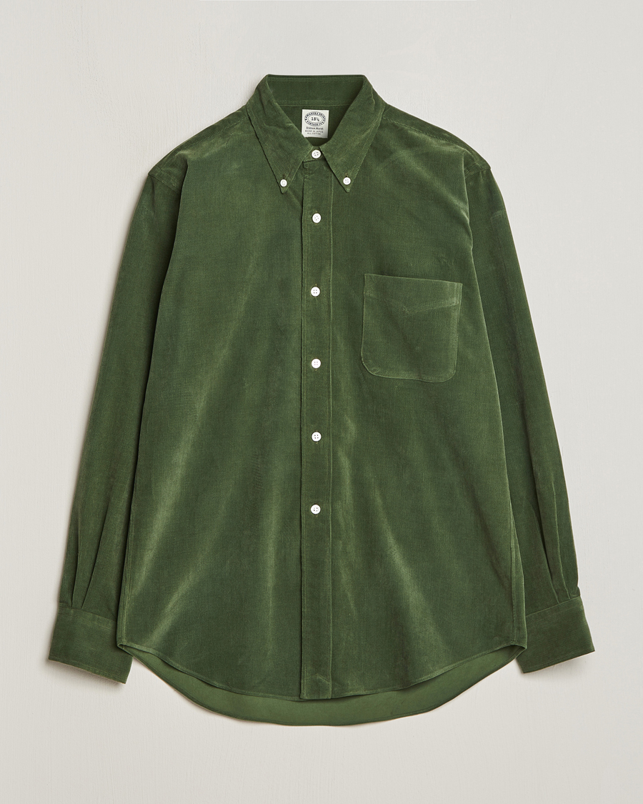 Herre | Skjorter | Kamakura Shirts | Vintage Ivy Japanese Corduroy Shirt Green