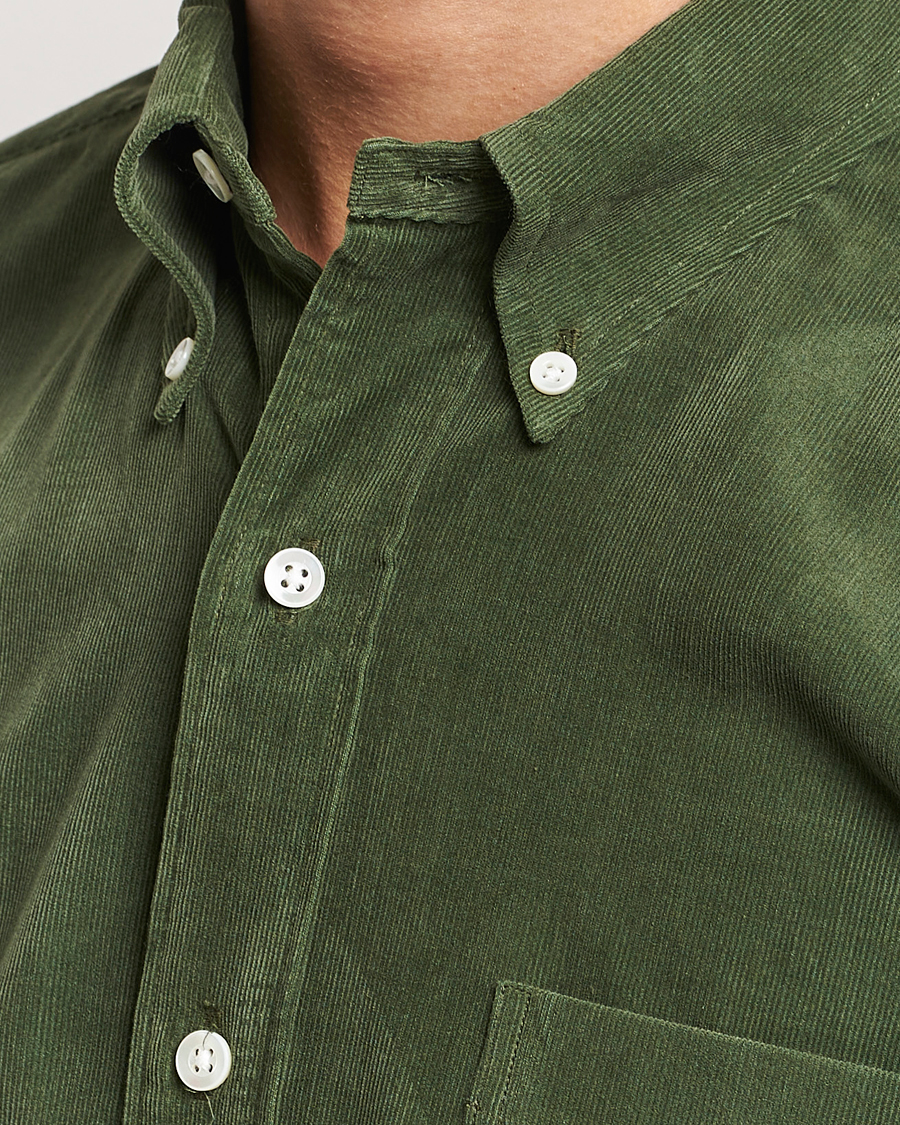 Herre | Skjorter | Kamakura Shirts | Vintage Ivy Japanese Corduroy Shirt Green