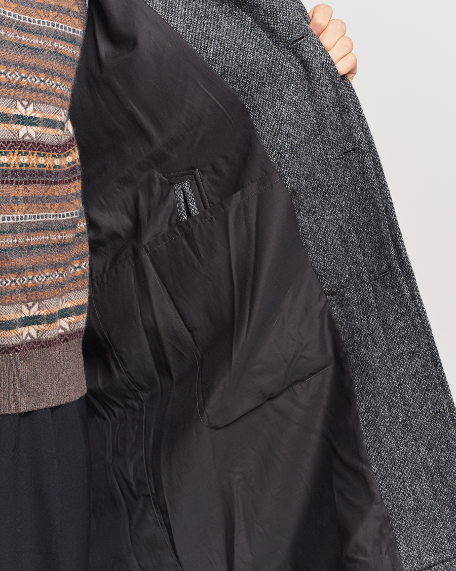 Herre | Jakker | Beams F | Harris Tweed Raglan Coat Dark Grey