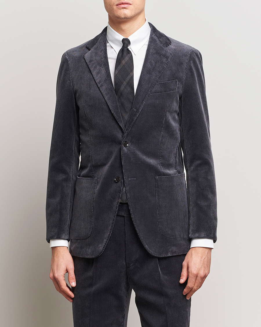 Herre | Blazere & jakker | Beams F | Corduroy Blazer Charcoal