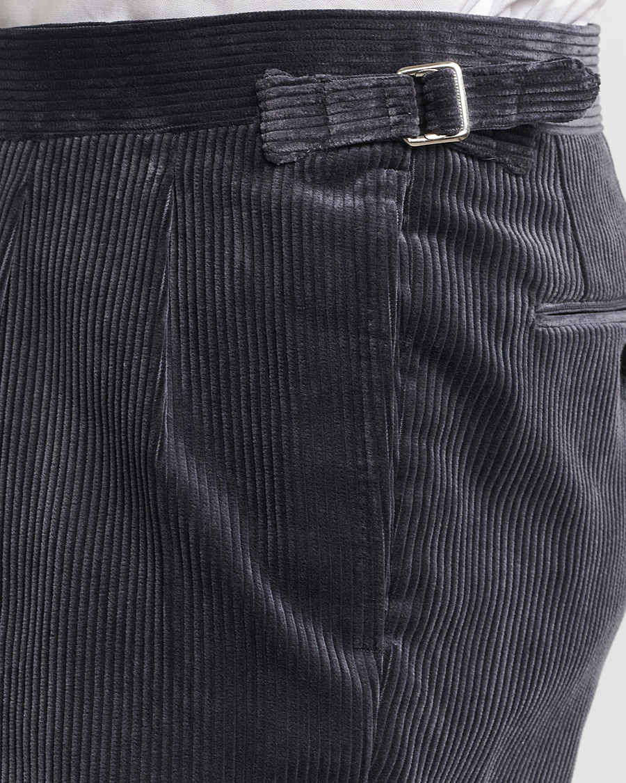 Herre | Bukser | Beams F | Corduroy Side Adjuster Trousers Charcoal