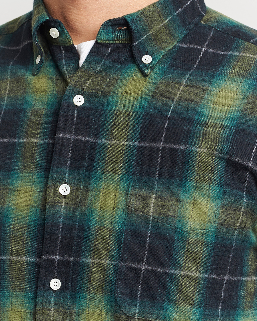 Herre | Skjorter | BEAMS PLUS | Shaggy Flannel Button Down Shirt Green Check