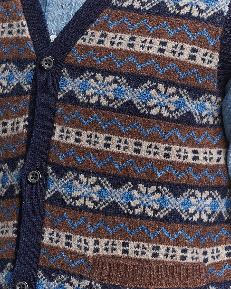 Herre | Trøjer | BEAMS PLUS | Fairisle Knit Vest Brown