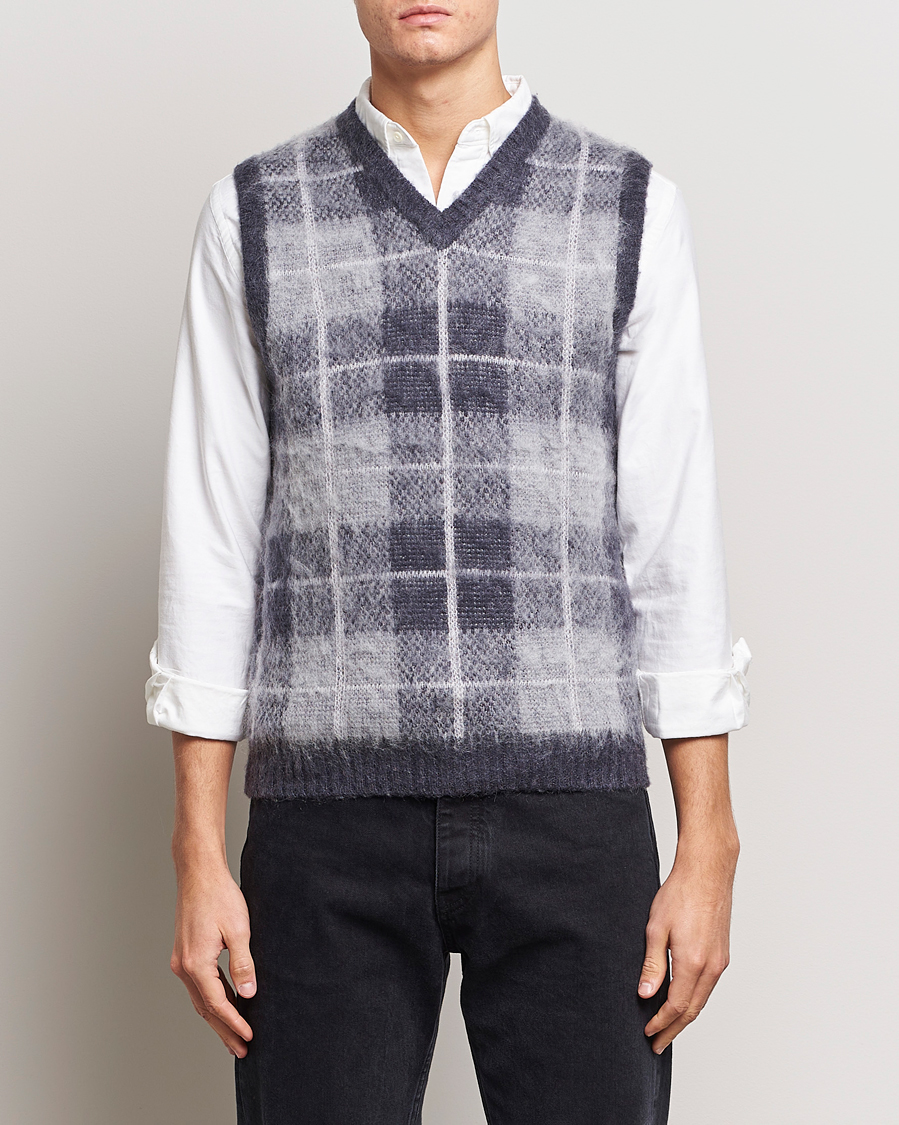 Herre | Trøjer | BEAMS PLUS | Check Mohair Vest Grey