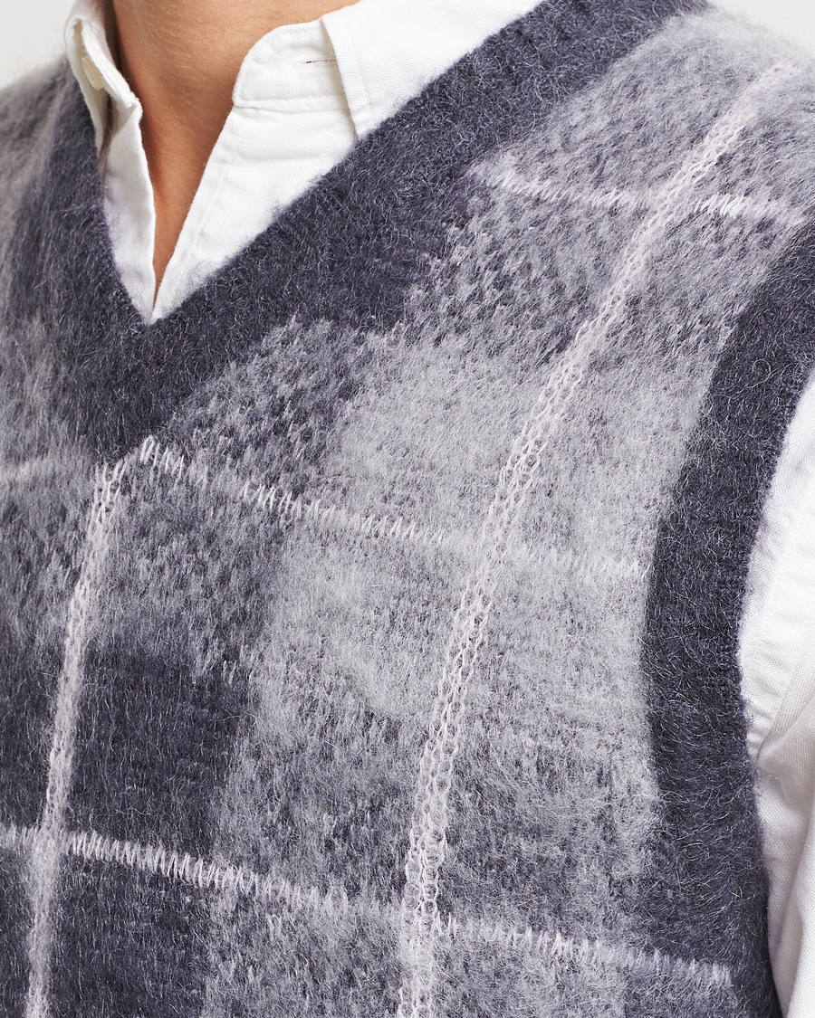 Herre | Trøjer | BEAMS PLUS | Check Mohair Vest Grey