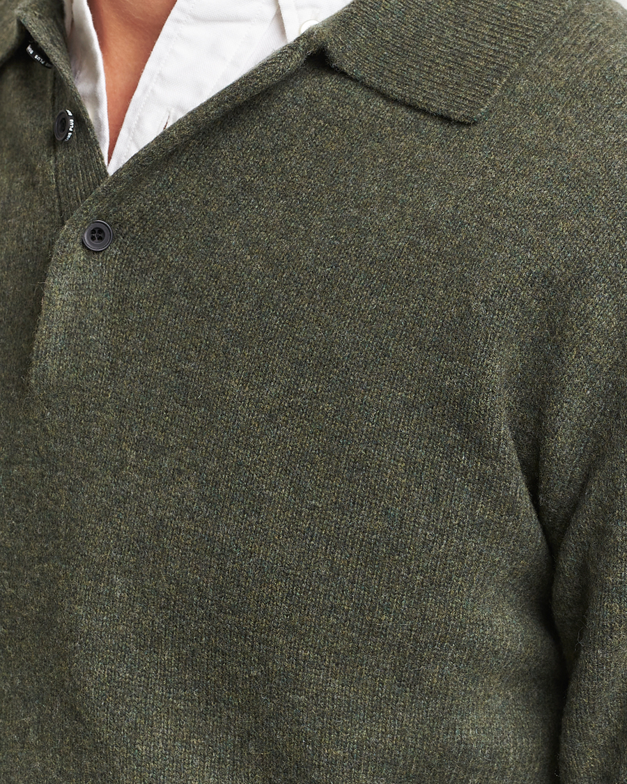 Herre | Trøjer | BEAMS PLUS | Long Sleeve Knitted Polo Olive