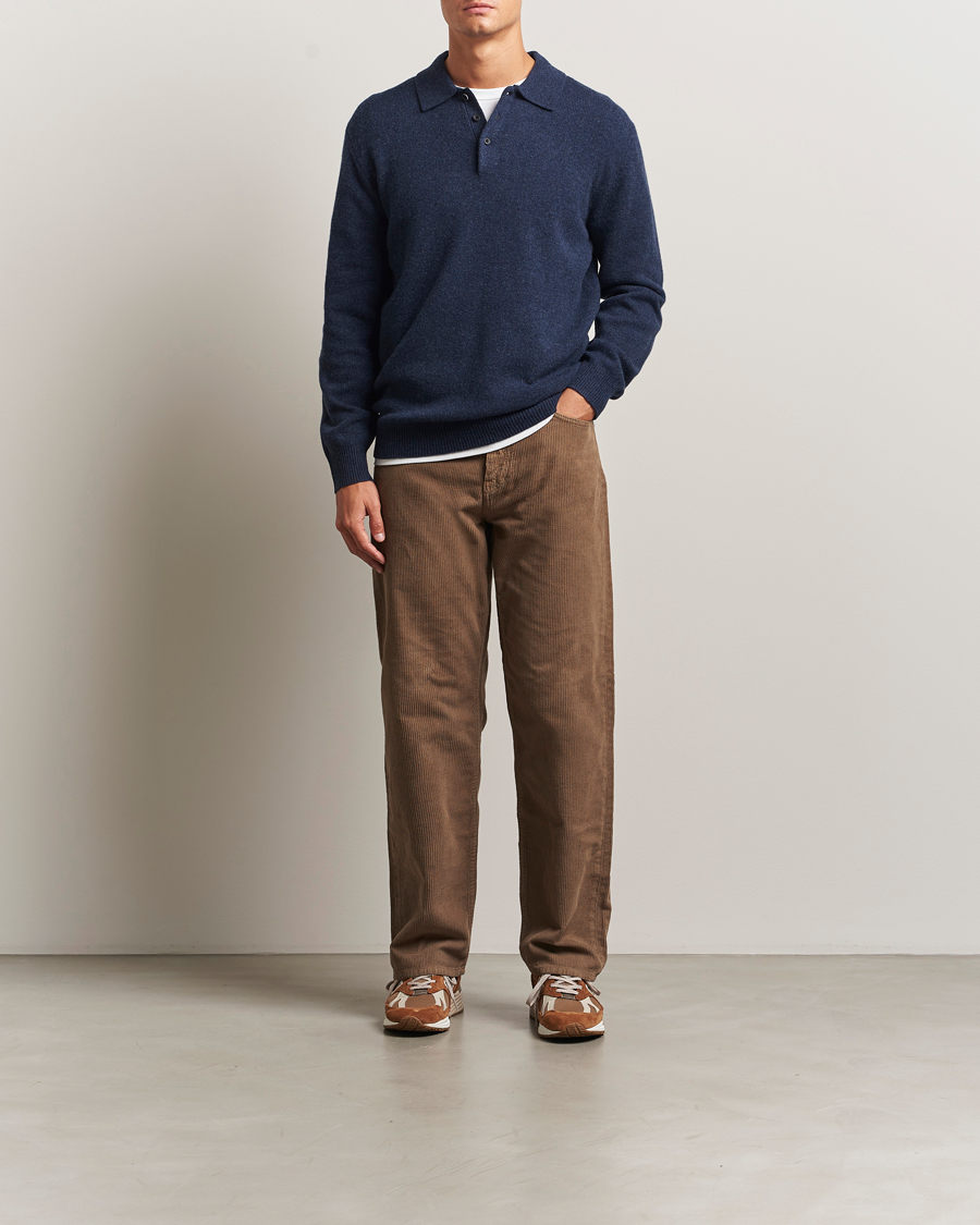 Herre | Trøjer | BEAMS PLUS | Knitted Wool Polo Navy
