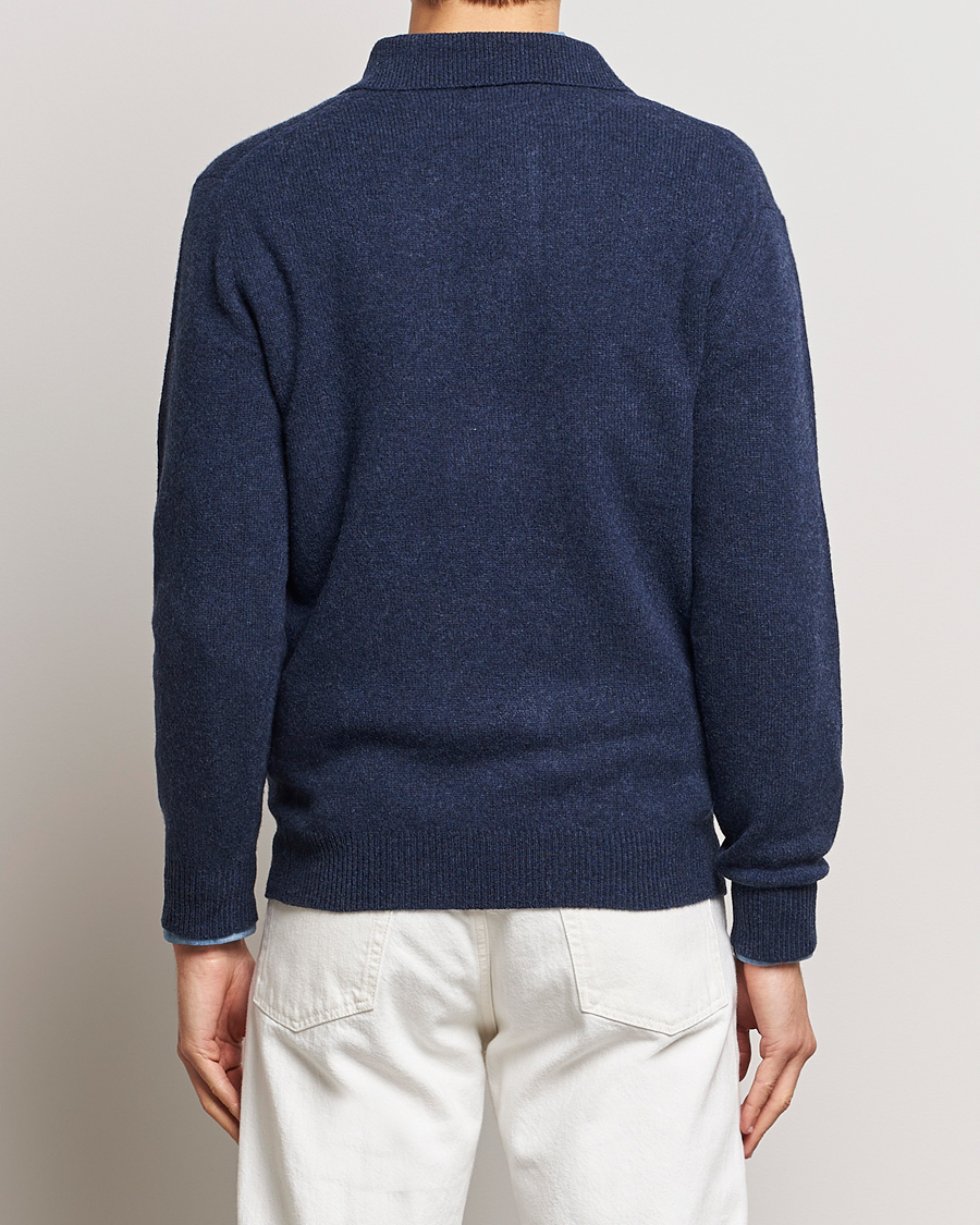 Herre | Trøjer | BEAMS PLUS | Long Sleeve Knitted Polo Navy