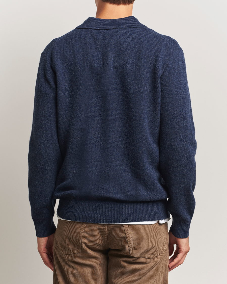 Herre | Trøjer | BEAMS PLUS | Knitted Wool Polo Navy
