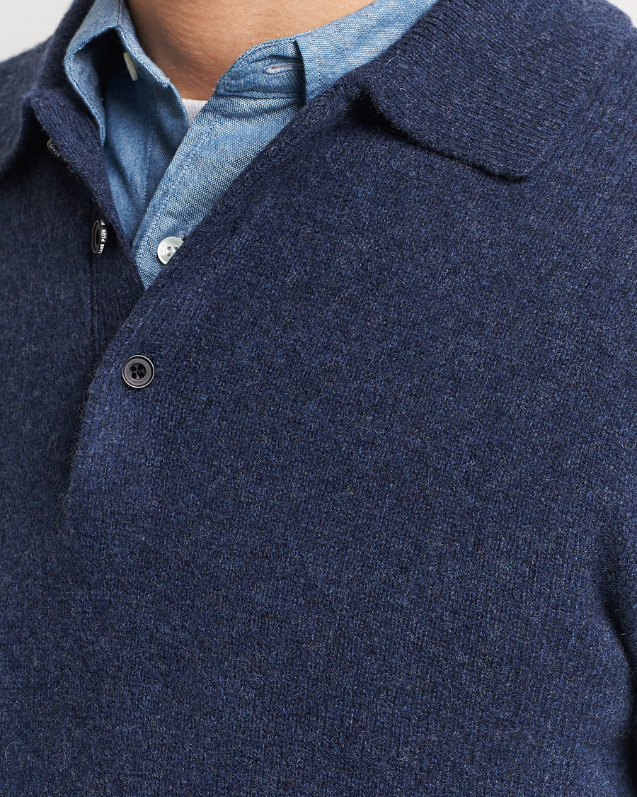 Herre | Trøjer | BEAMS PLUS | Long Sleeve Knitted Polo Navy