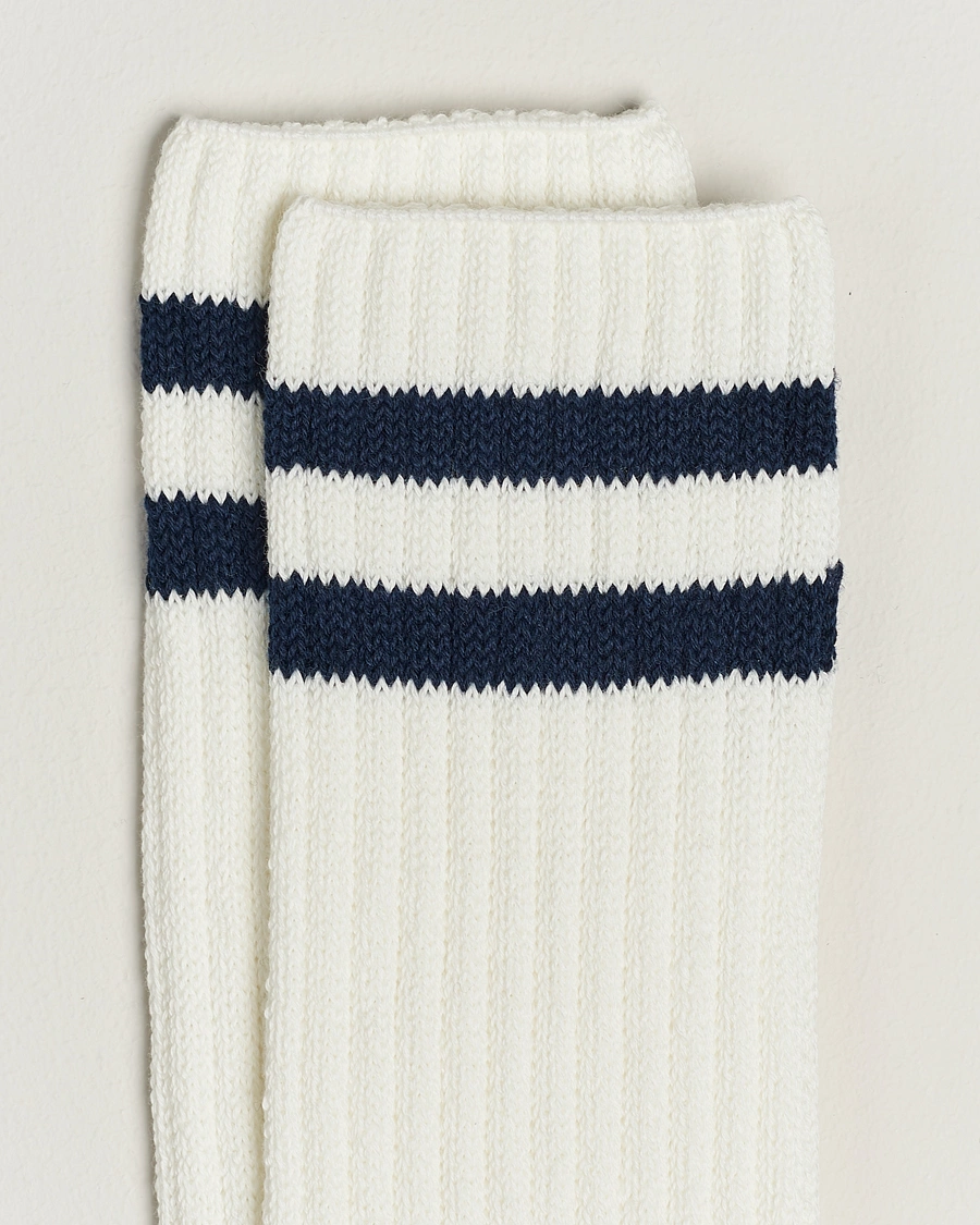 Herre | Preppy Authentic | BEAMS PLUS | Schoolboy Socks White/Navy