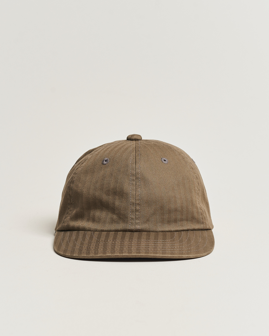 Herre | BEAMS PLUS 6 Panel Herringbone Cap Olive | BEAMS PLUS | 6 Panel Herringbone Cap Olive