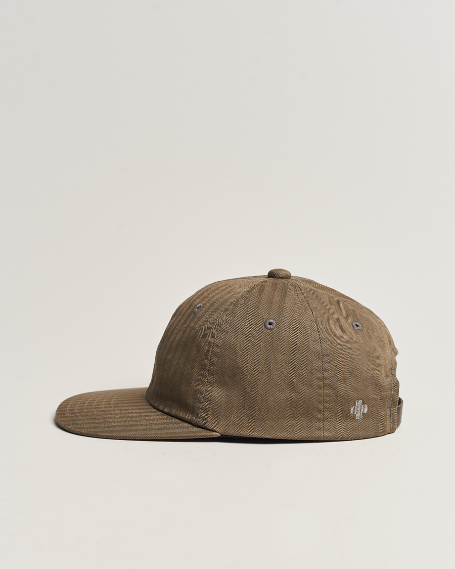 Herre | BEAMS PLUS 6 Panel Herringbone Cap Olive | BEAMS PLUS | 6 Panel Herringbone Cap Olive