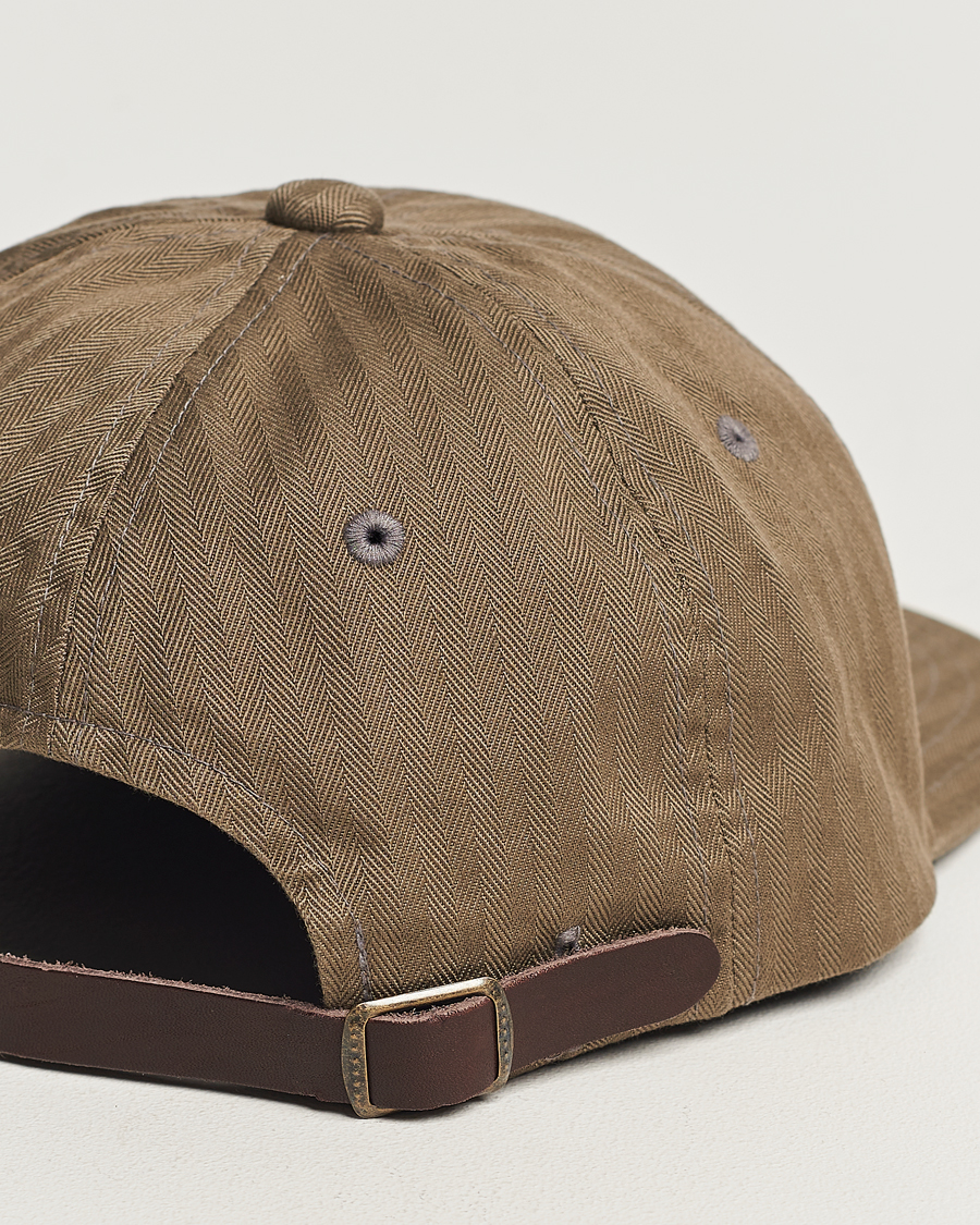 Herre | BEAMS PLUS 6 Panel Herringbone Cap Olive | BEAMS PLUS | 6 Panel Herringbone Cap Olive