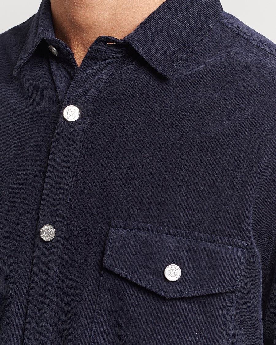Herre | Skjorter | FRAME | Douple Pocket Micro Cord Shirt Midnight Blue