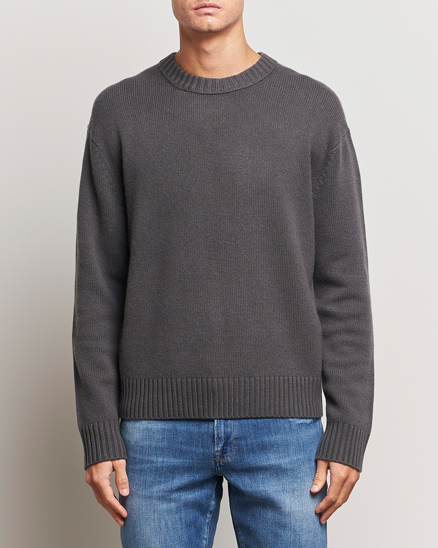 Herre | Trøjer | FRAME | Cashmere Sweater Charcoal Grey
