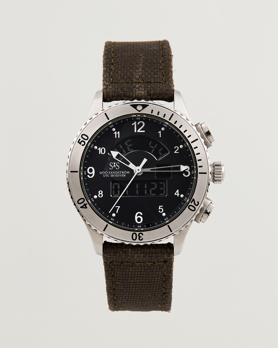 Brugt: | Pre-Owned & Vintage Watches | Sjöö Sandström Pre-Owned | UTC Skydiver 017401 Steel Black