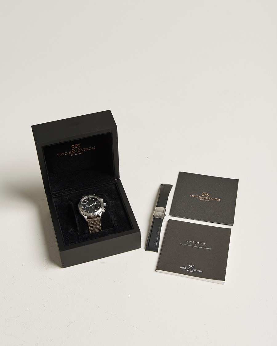 Herre | Sjöö Sandström Pre-Owned UTC Skydiver 017401 Steel Black | Sjöö Sandström Pre-Owned | UTC Skydiver 017401 Steel Black