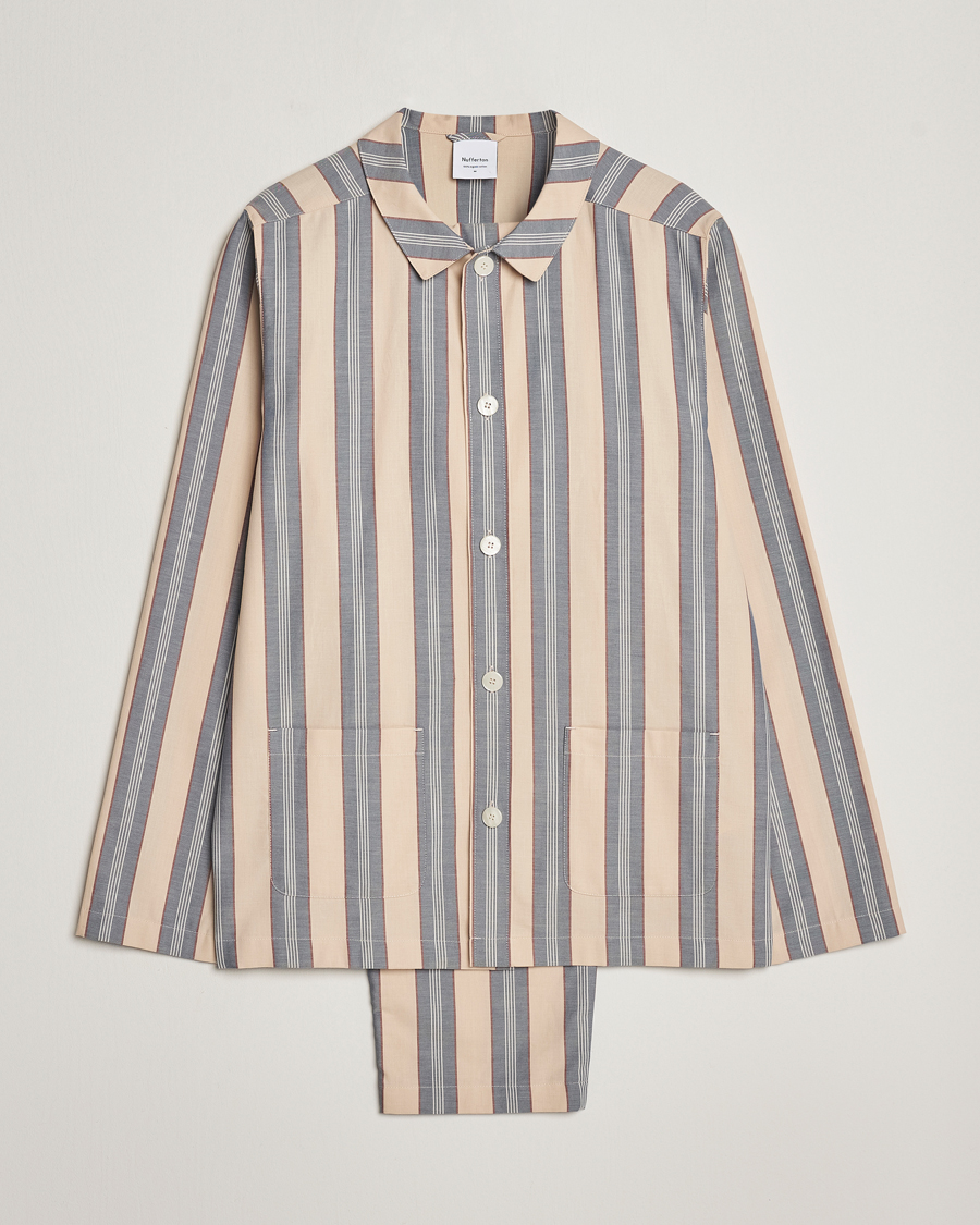 Herre | Pyjamas & Morgenkåber | Nufferton | Uno Old School Pyjama Set Beige/Blue