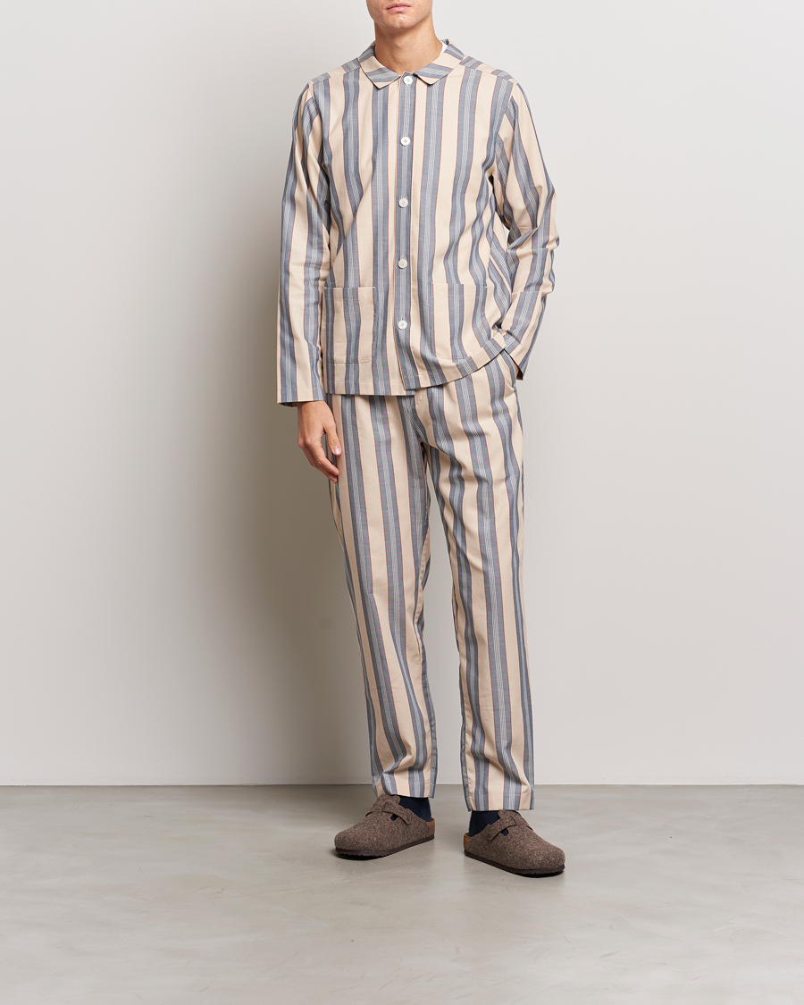 Herre | Pyjamas & Morgenkåber | Nufferton | Uno Old School Pyjama Set Beige/Blue