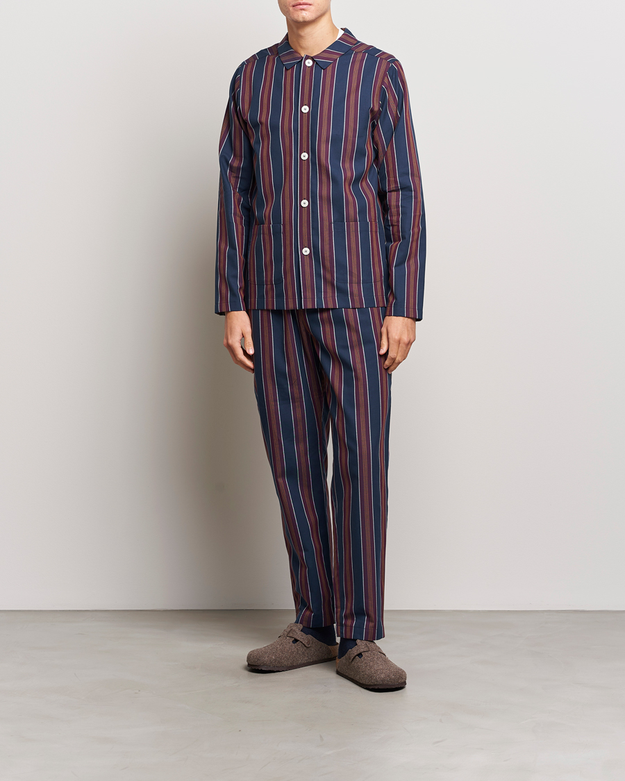 Herre | Pyjamas & Morgenkåber | Nufferton | Uno Old School Pyjama Set Navy/Orange