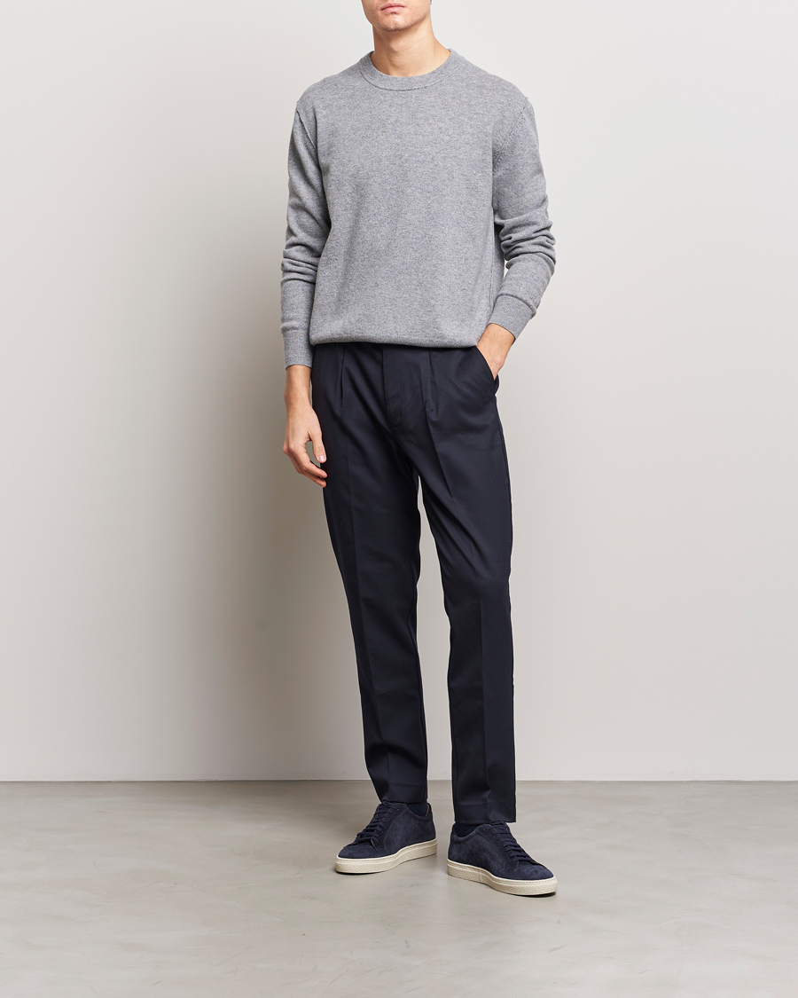 Herre | Trøjer | Filippa K | 93 Knitted Lambswool Crew Neck Sweater Grey Melange