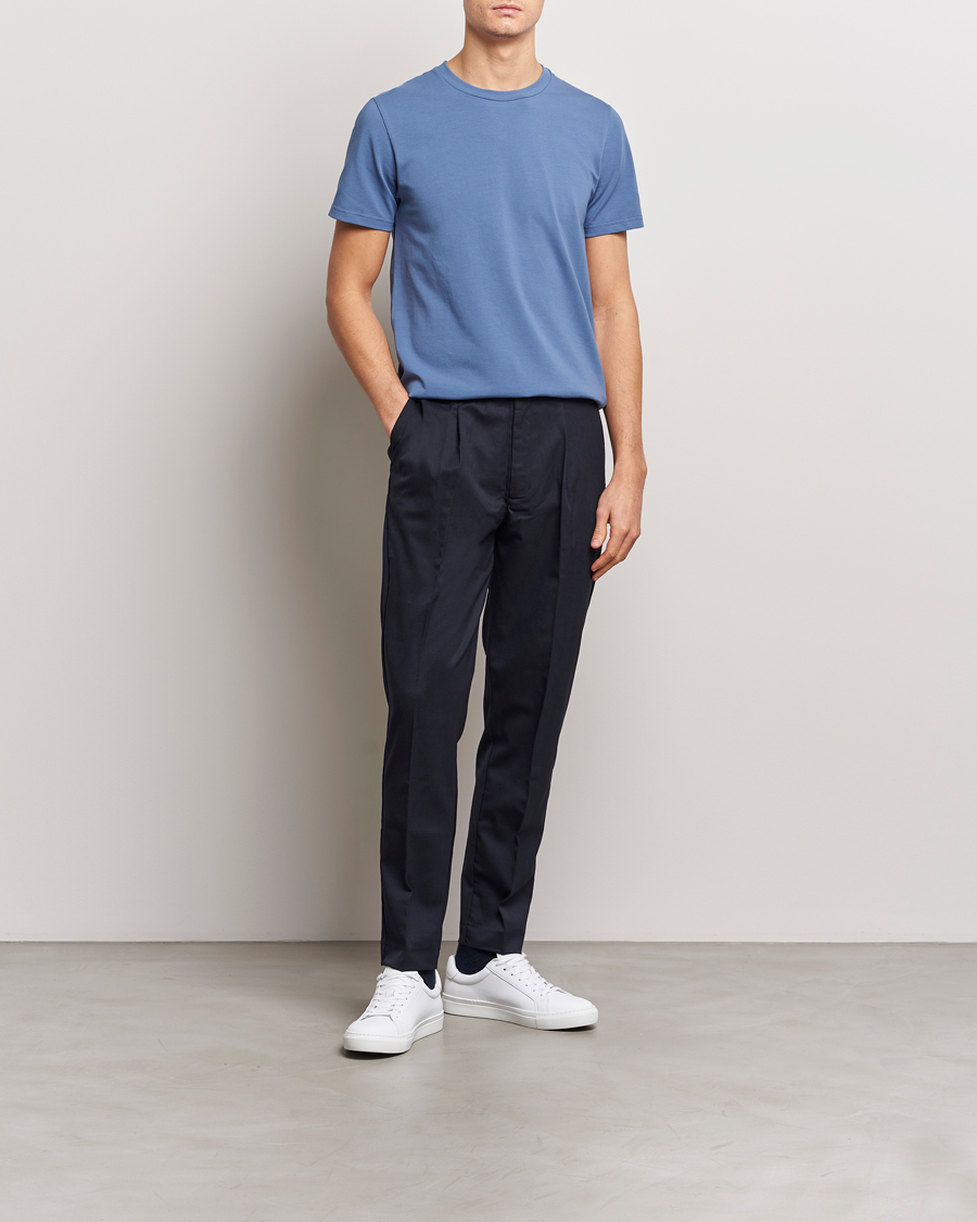 Herre | T-Shirts | Filippa K | Soft Lycra T-Shirt Paris Blue