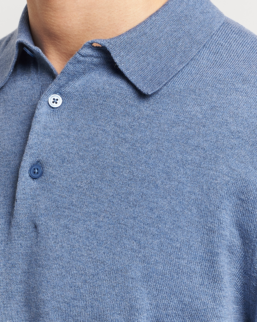 Herre | Trøjer | Filippa K | Knitted Polo Shirt Paris Blue