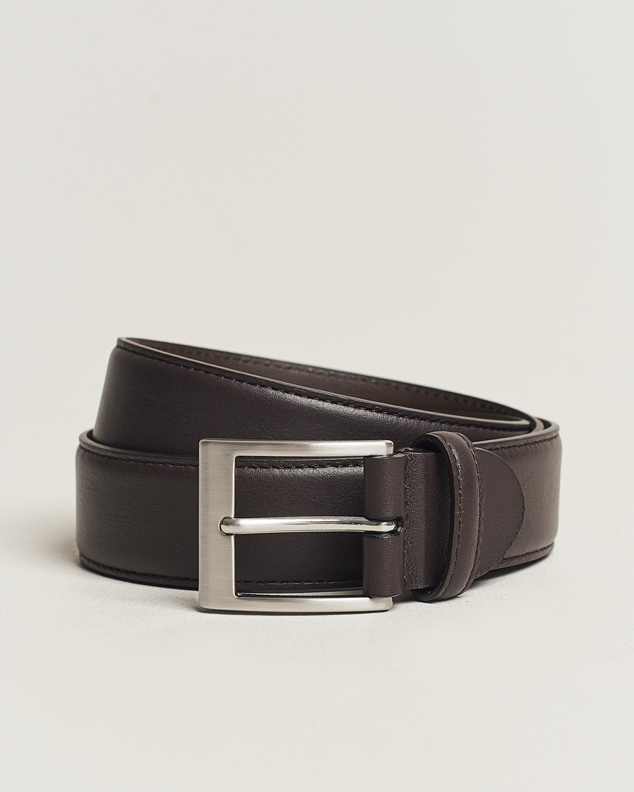 Herre | Bælter | Canali | Classic Leather Belt Dark Brown Calf