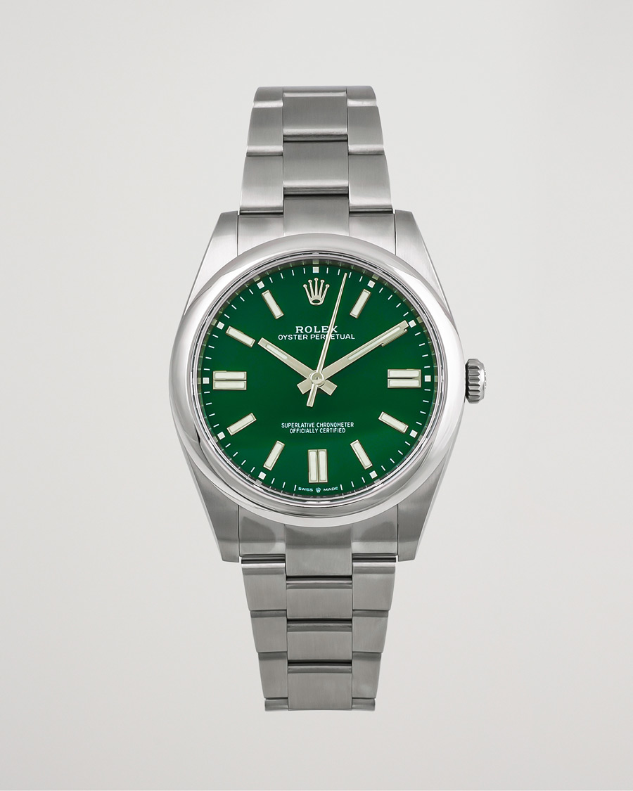 Brugt: | Pre-Owned & Vintage Watches | Rolex Pre-Owned | Oyster Perpetual 41 Green Steel