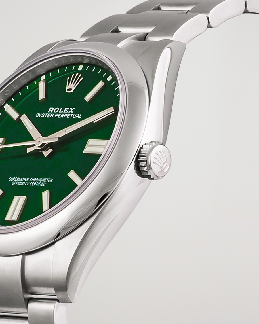 Herre | Rolex Pre-Owned Oyster Perpetual 41 Green Steel | Rolex Pre-Owned | Oyster Perpetual 41 Green Steel