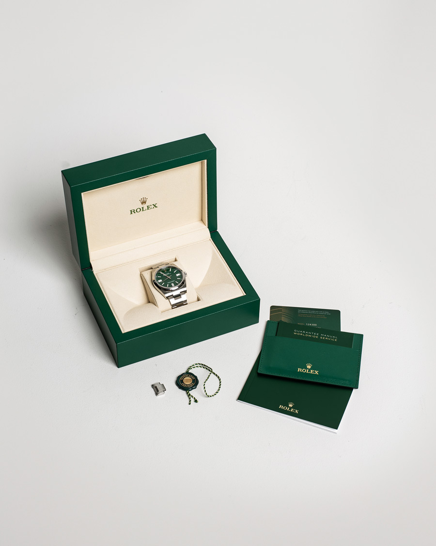 Herre | Rolex Pre-Owned Oyster Perpetual 41 Green Steel | Rolex Pre-Owned | Oyster Perpetual 41 Green Steel