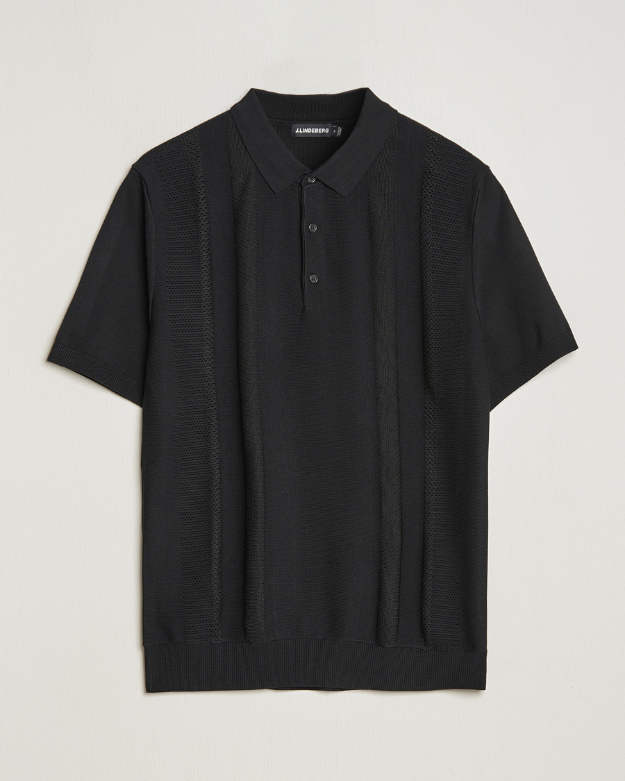 Herre | Polotrøjer | J.Lindeberg | Ryce Texture Blocking Polo Black