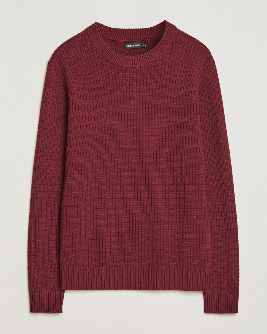 Herre | Trøjer | J.Lindeberg | Archer Structure Sweater Zinfandel