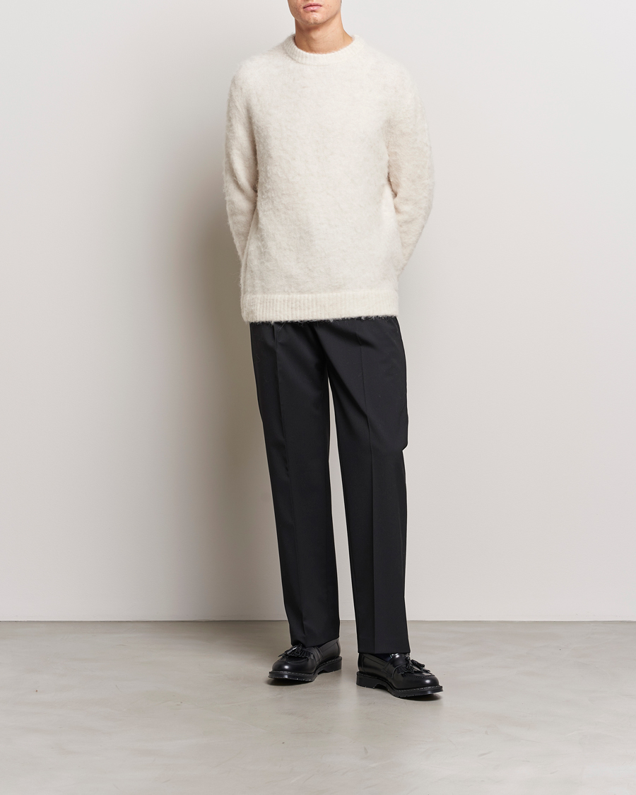 Herre | Trøjer | J.Lindeberg | Harold Hairy Knit Crew Cloud White