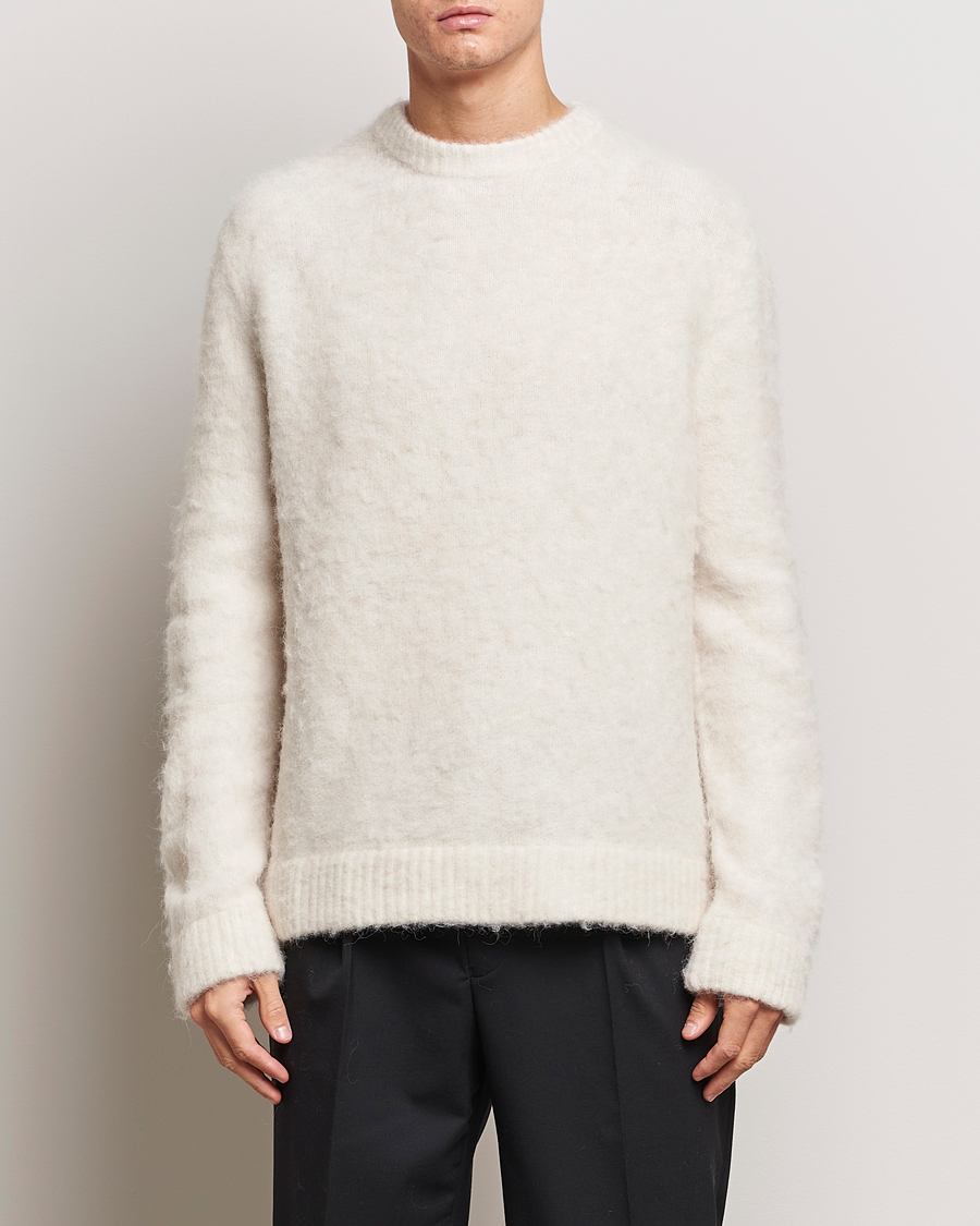 Herre | Trøjer | J.Lindeberg | Harold Hairy Knit Crew Cloud White