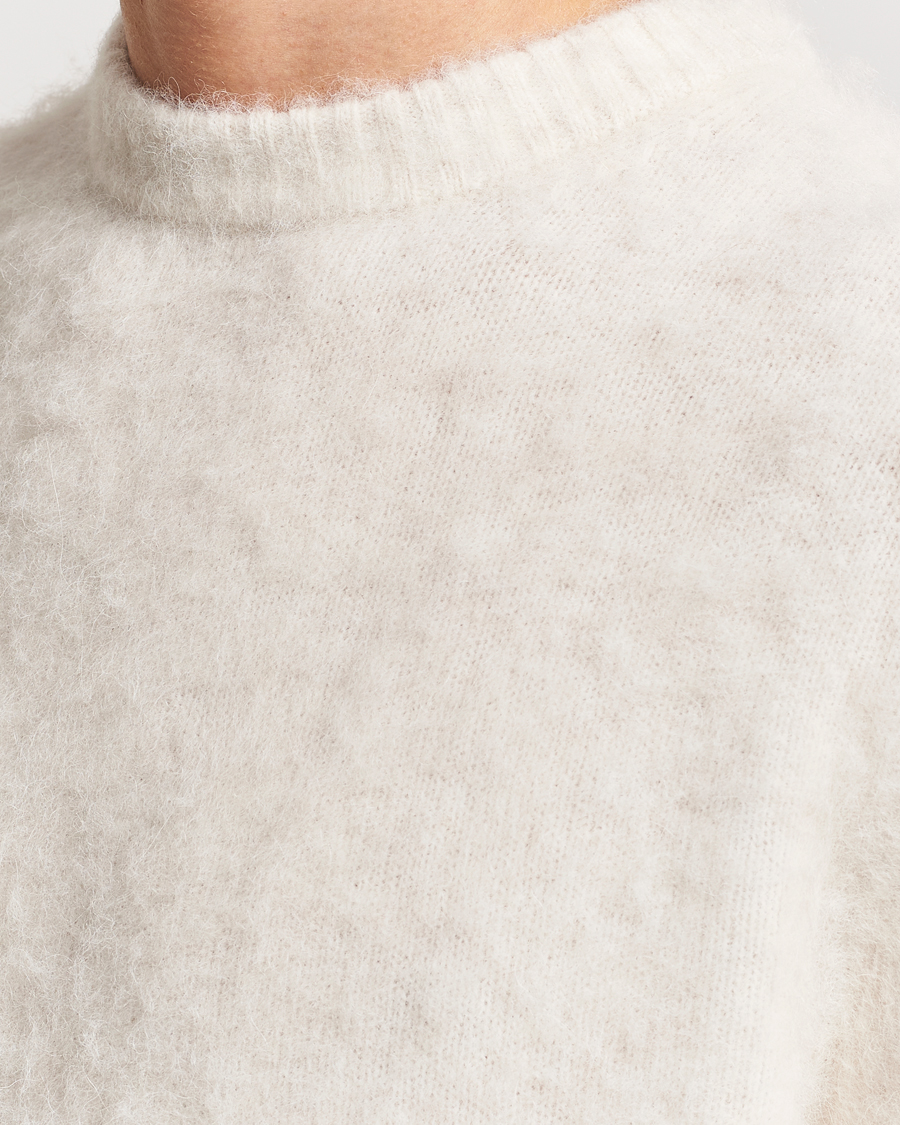 Herre | Trøjer | J.Lindeberg | Harold Hairy Knit Crew Cloud White