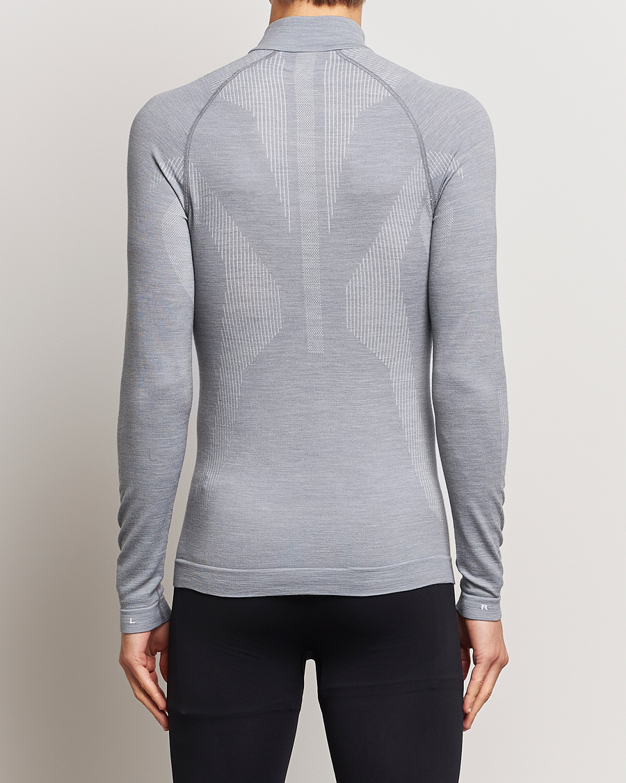 Herre | Half-zip | Falke Sport | Falke Long Sleeve Wool Tech half Zip Shirt Grey Heather