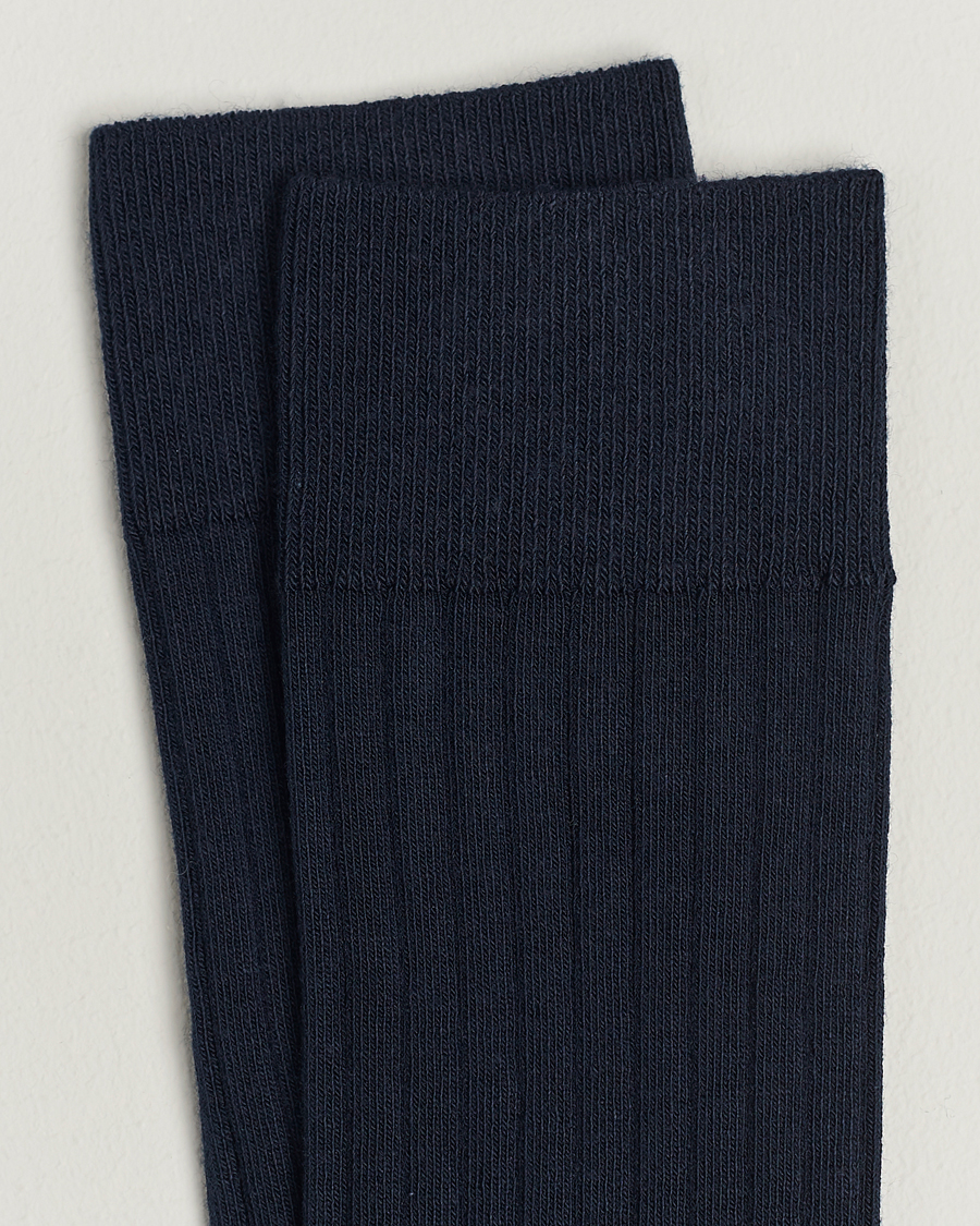 Herre | Afdelinger | A Day\'s March | Ribbed Cotton Socks Navy