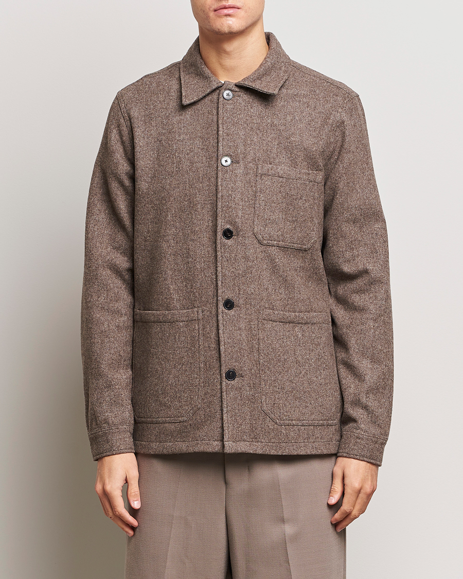 Herre | A Day's March | A Day's March | Original Wool Overshirt Taupe Melange