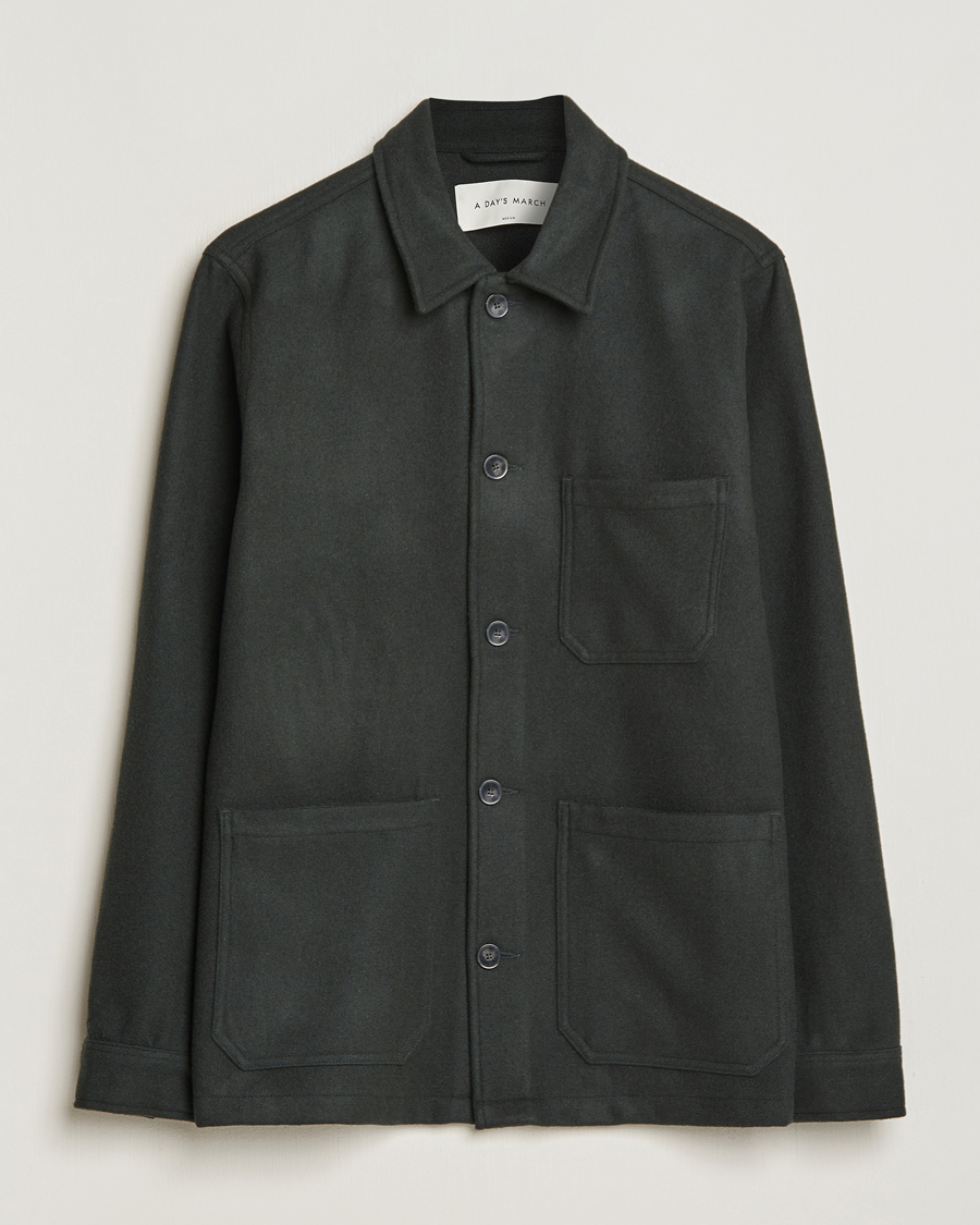 Herre | A Day's March | A Day's March | Original Wool Overshirt Seaweed