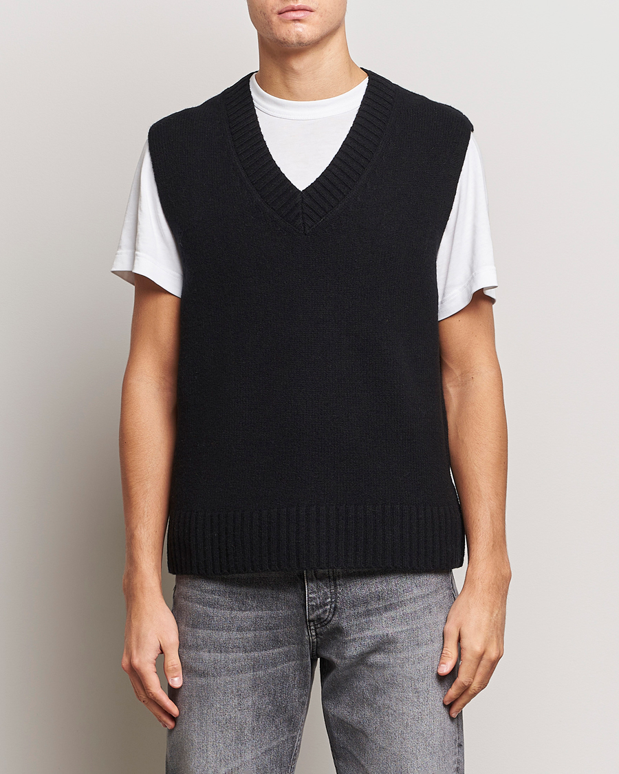 Herre | Trøjer | A Day's March | Wigtown Lambswool Vest Black