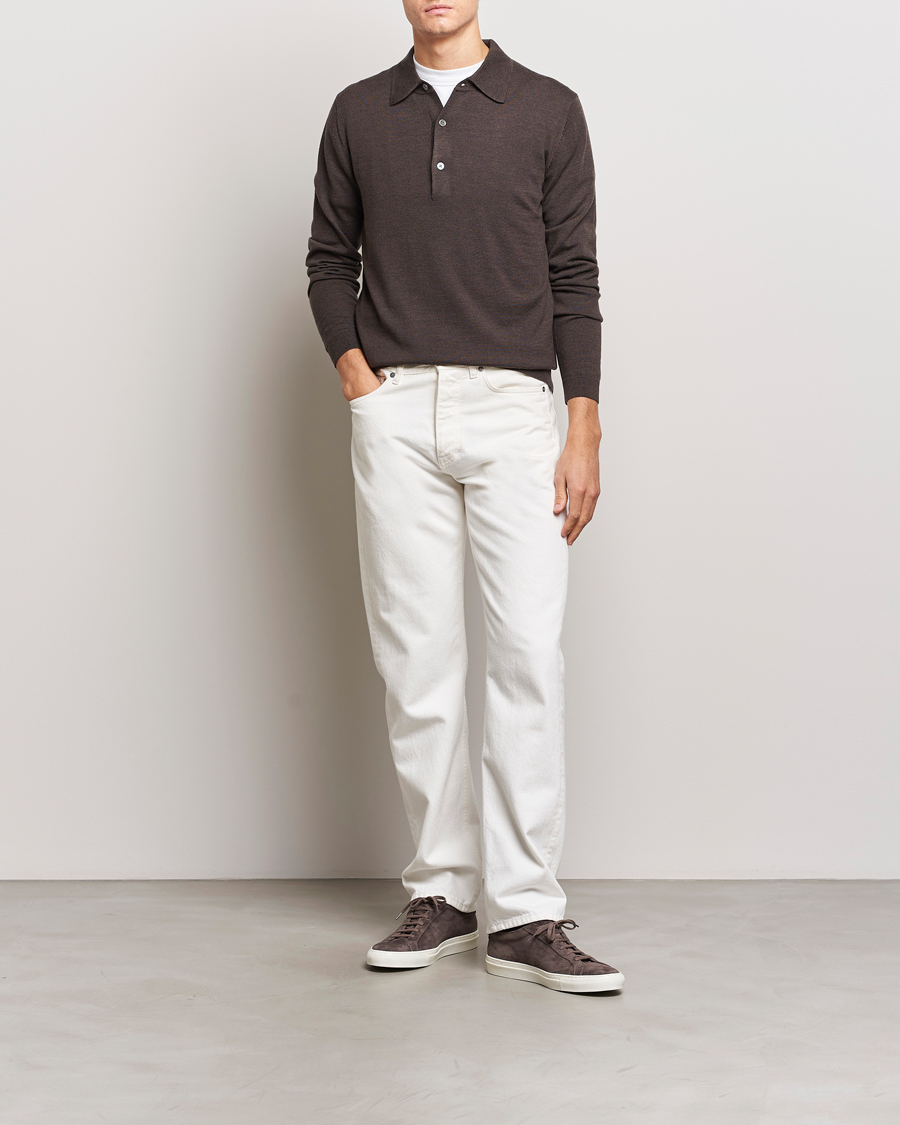Herre | Trøjer | A Day's March | Ambroz Merino Polo Dark Brown