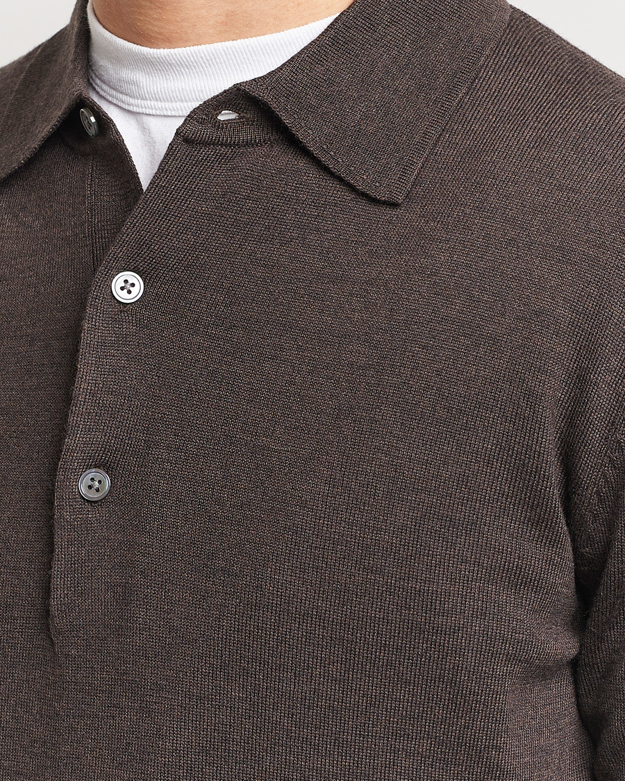 Herre | Trøjer | A Day's March | Ambroz Merino Polo Dark Brown