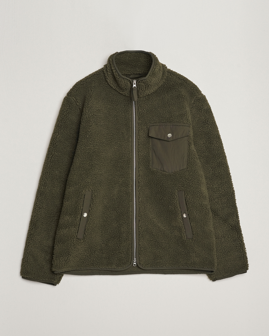 Herre | Trøjer | A Day's March | Tone Pile Fleece Jacket Deep Green
